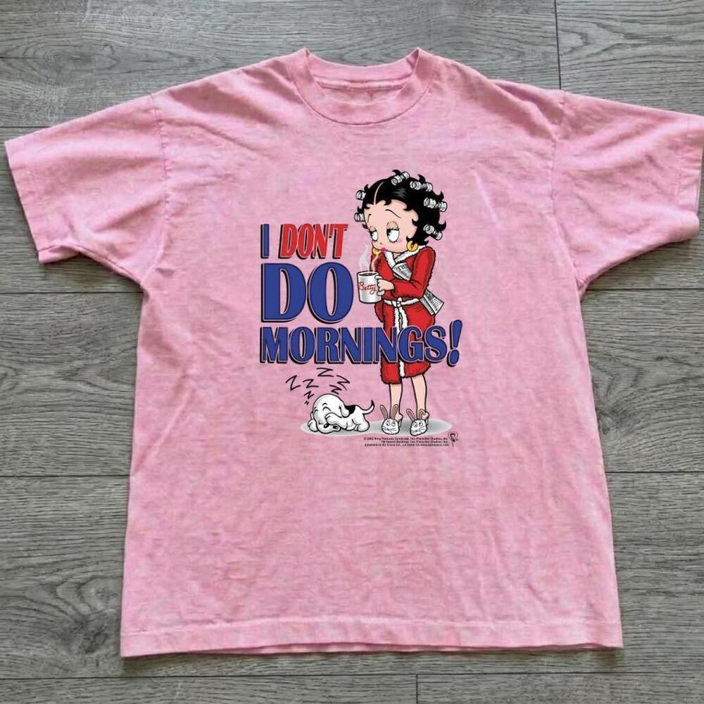 Betty Boop I DonT Do Mornings Cotton T-Shirt